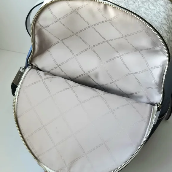 Retired MICHAEL KORS Rhea Medium Ombré Logo Backpack Navy Chambray Colorblock - Picture 13 of 14